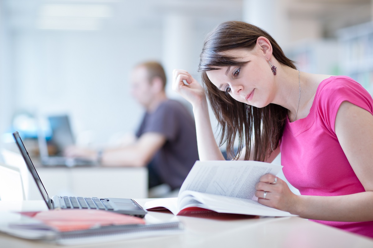 woman reading a book