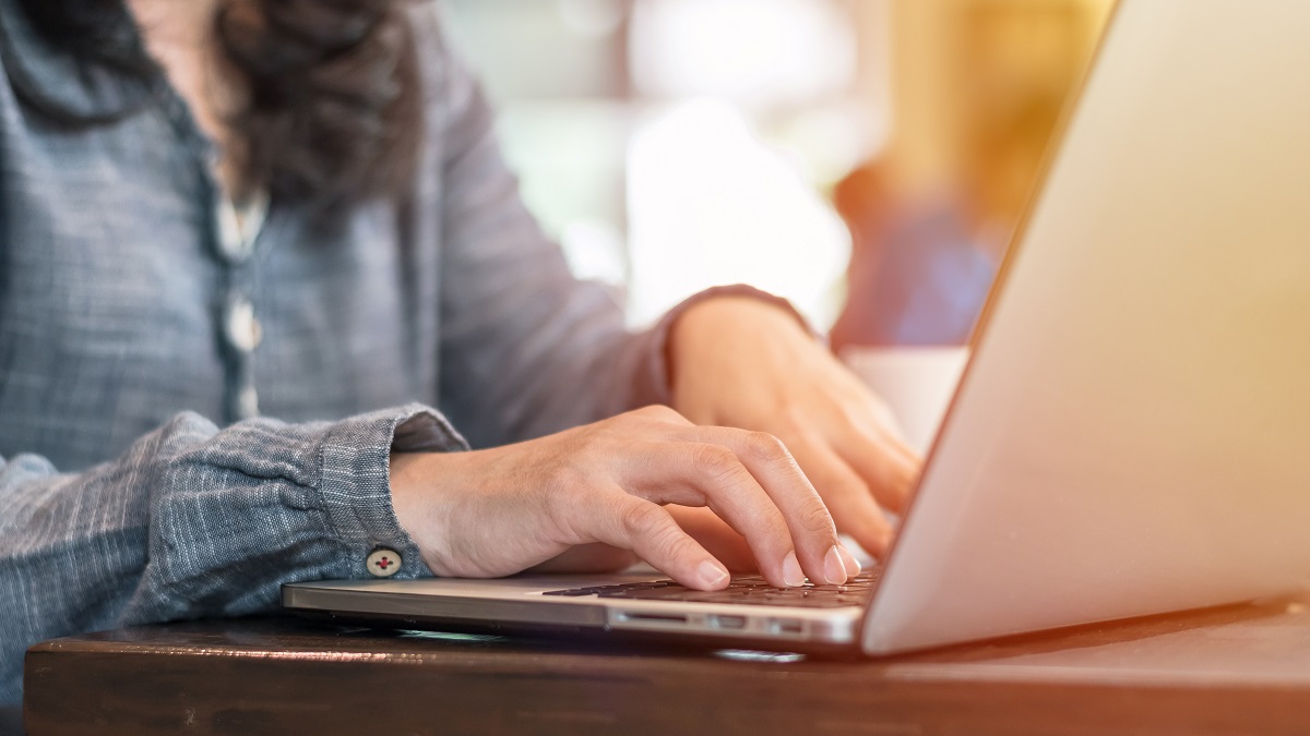 woman using laptop