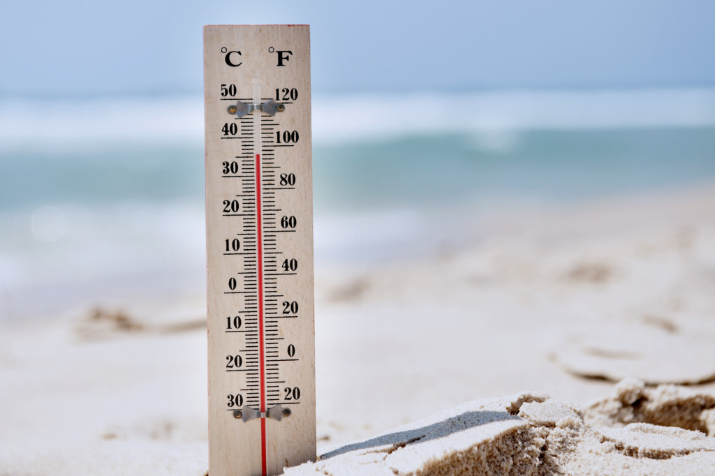 temperature meter at the beach