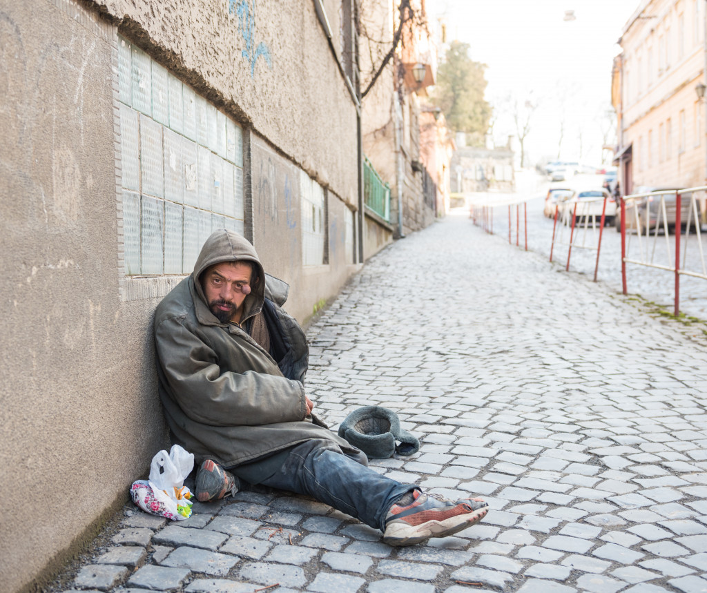 a homeless man