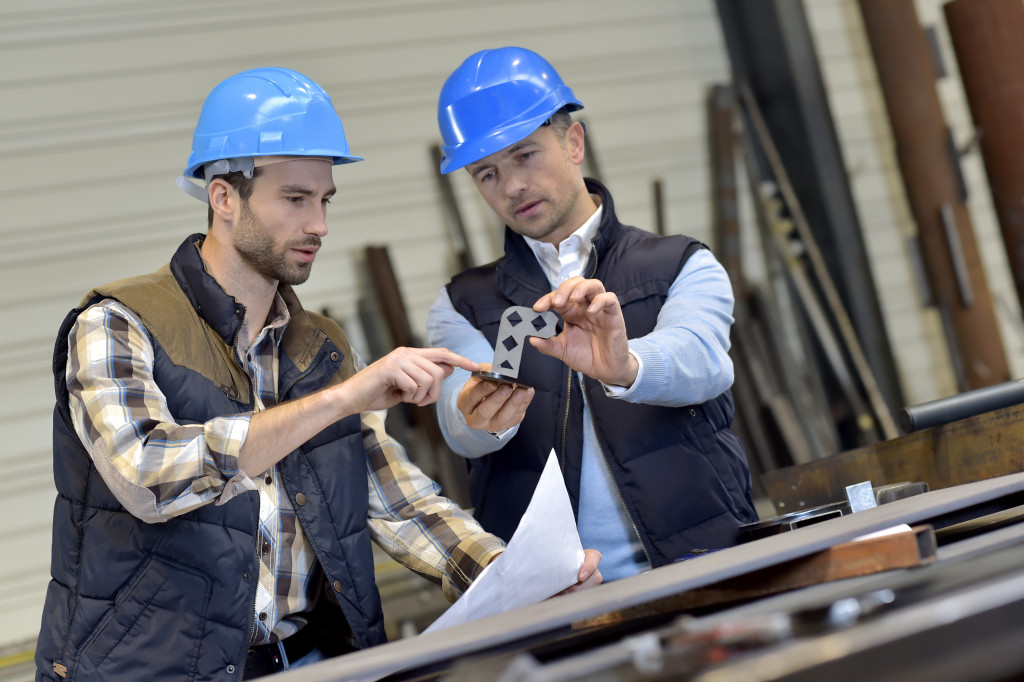 two business owners meeting for supplies