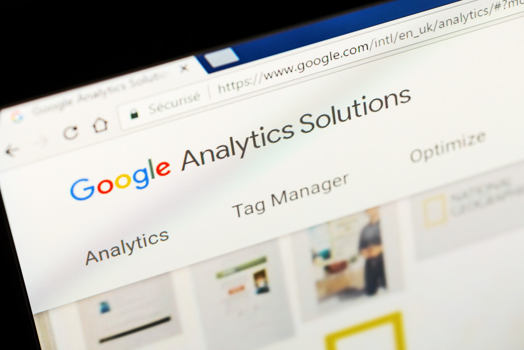 google analytics solutions on laptop screen in browser