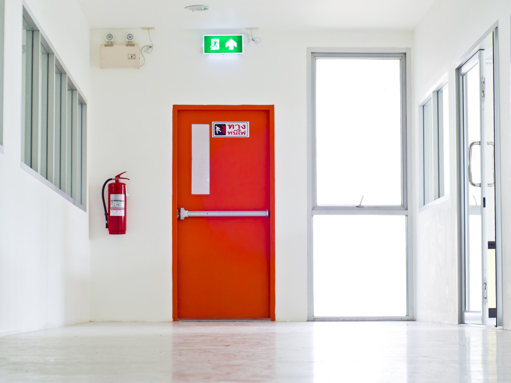 Fire exit in commercial building