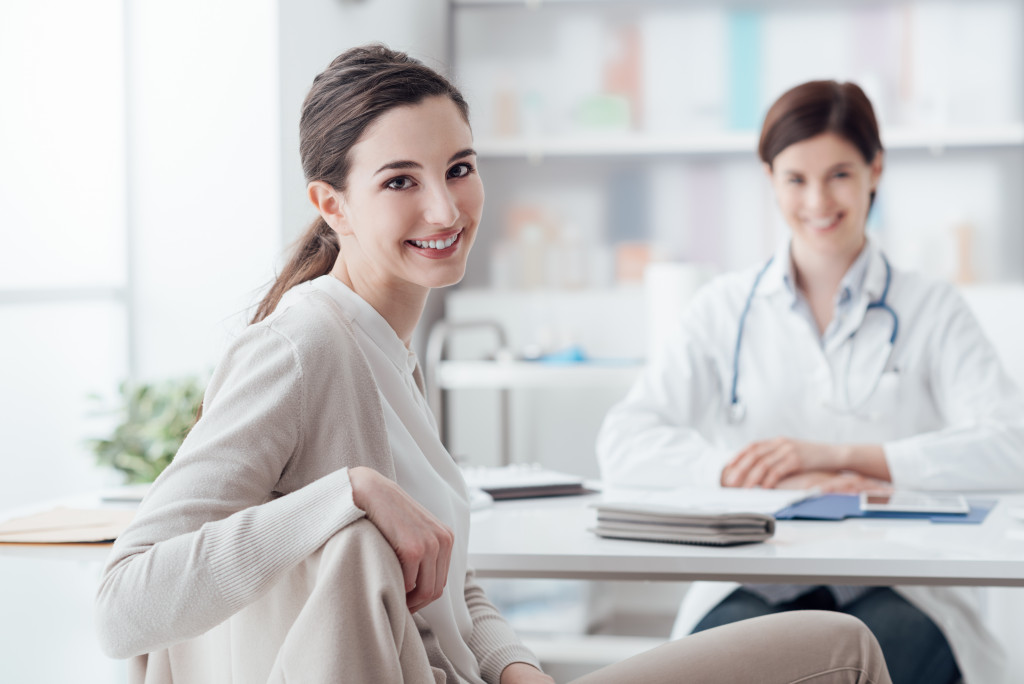 A woman having a medical checkup