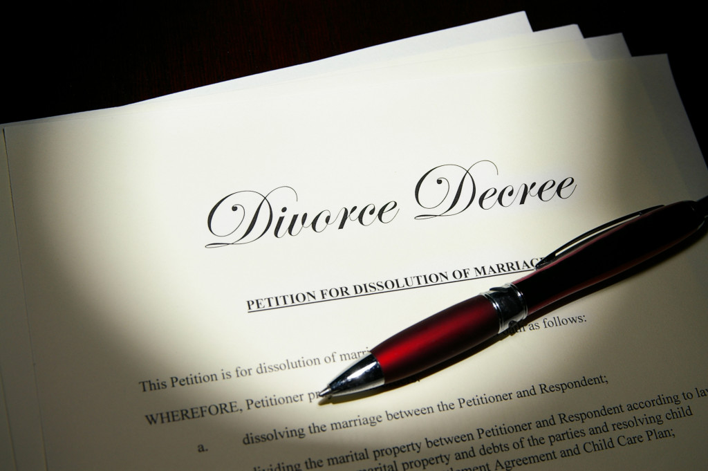 A divorce decree document
