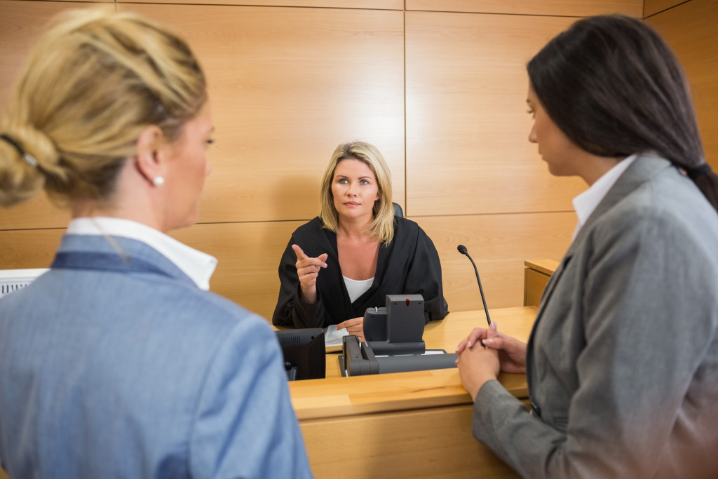 lawyer with a judge in the court