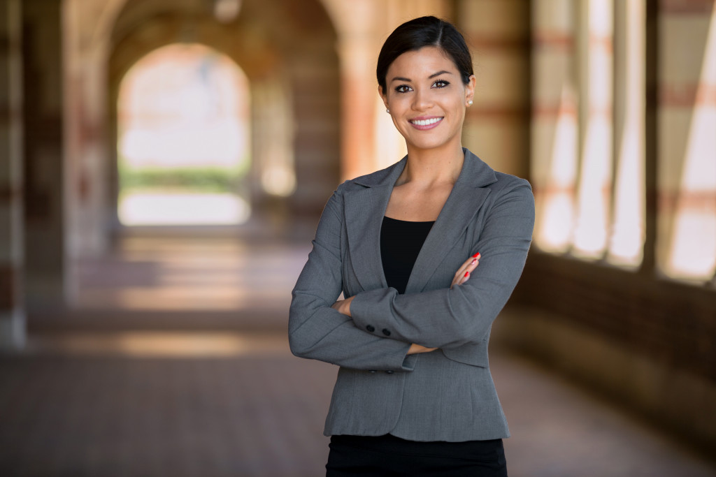 woman executive with folded arms