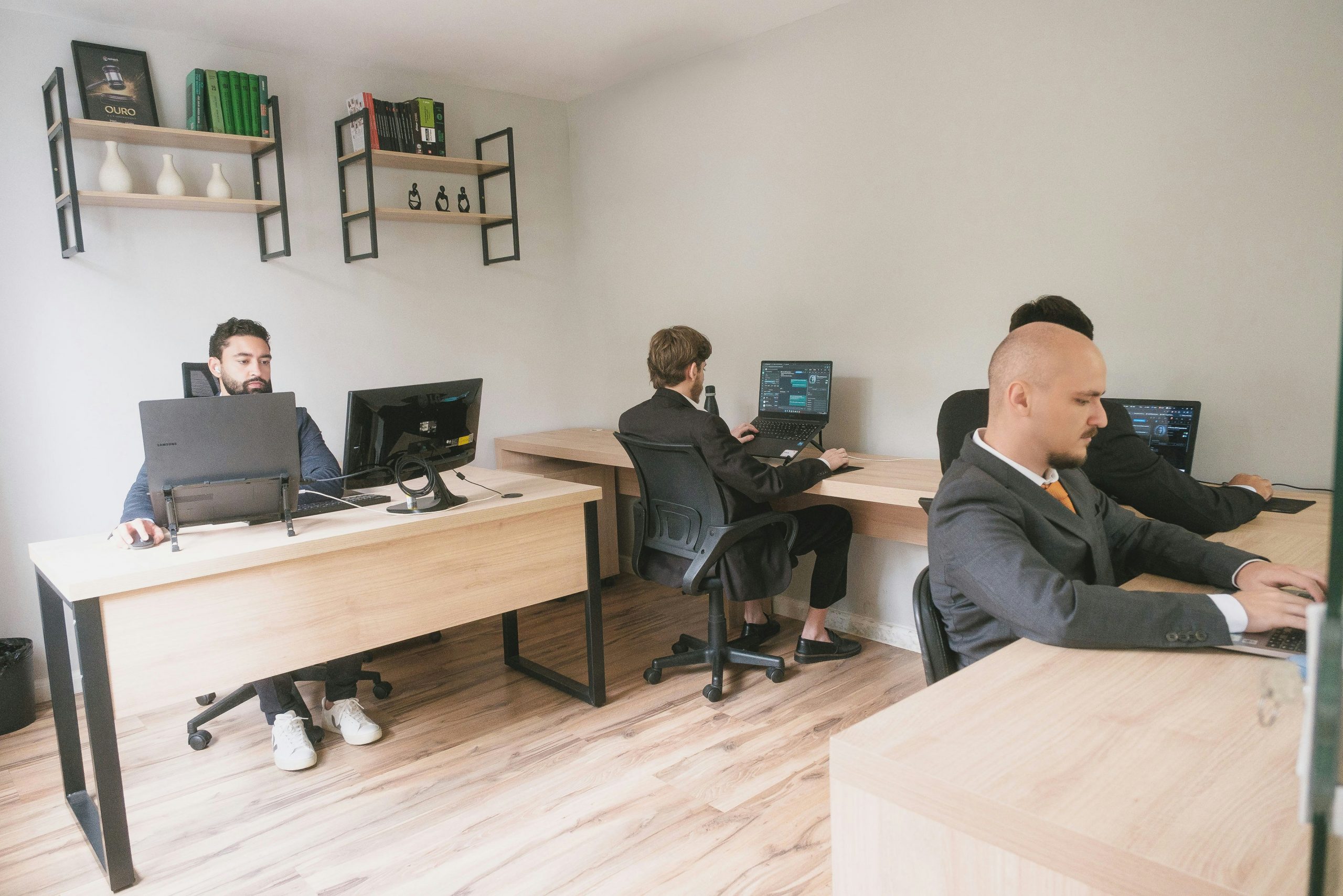 office employees working