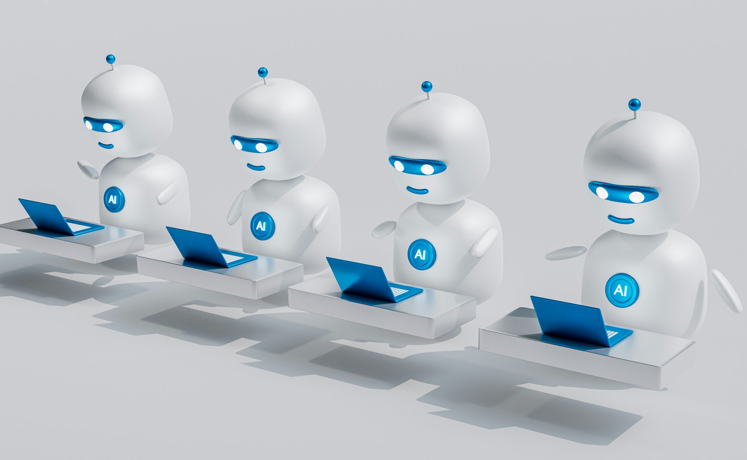 small robots using laptops